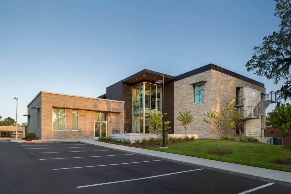 A view of Envision Credit Union at 600 N.Monroe from the parking lot