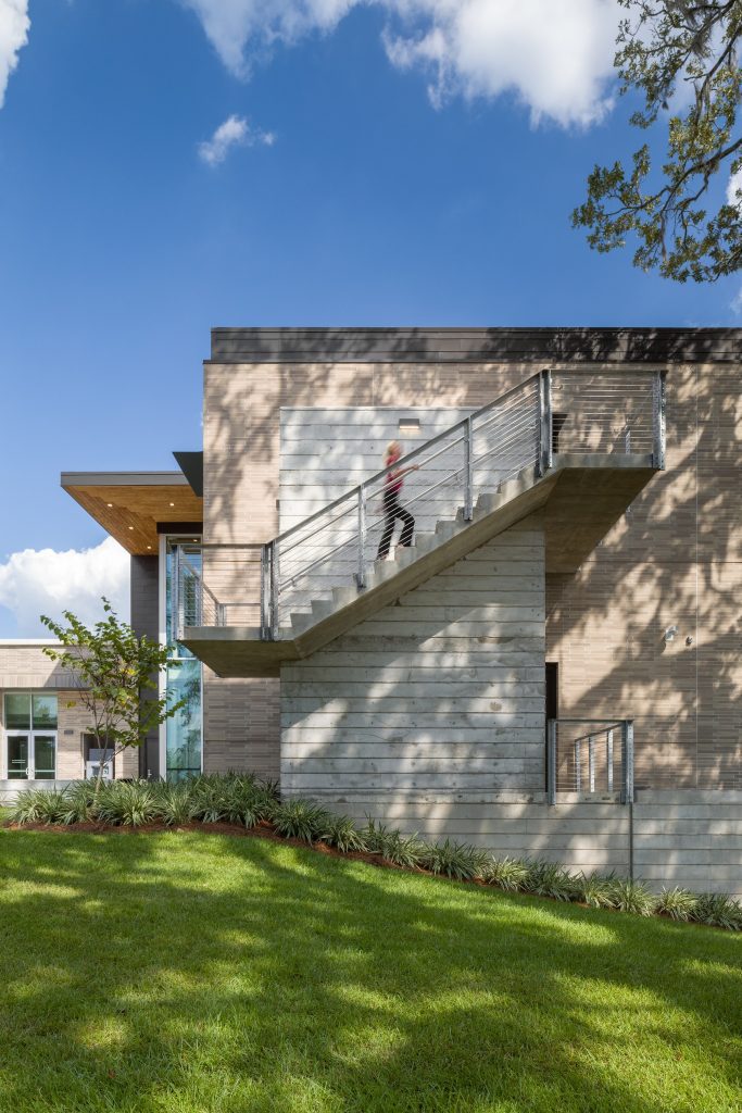 Exterior staircase of Envision Credit Union at 600 N.Monroe