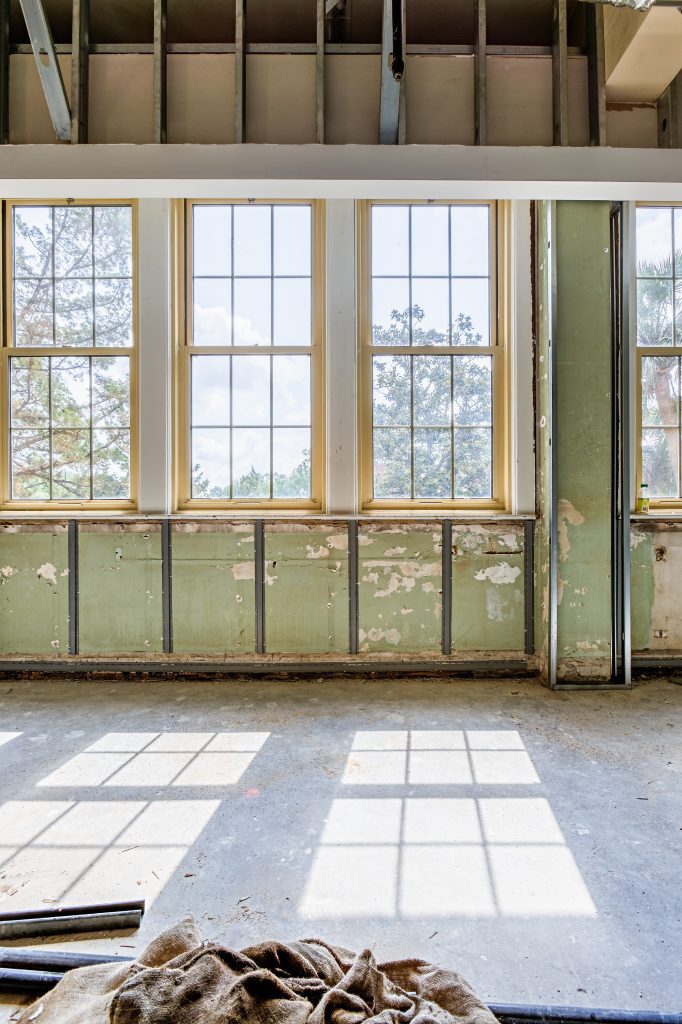 Selective demolition and restoration of historic windows