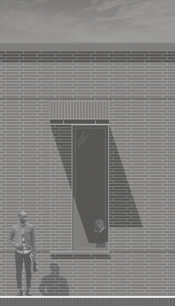 Shade study for the steel plate window awnings