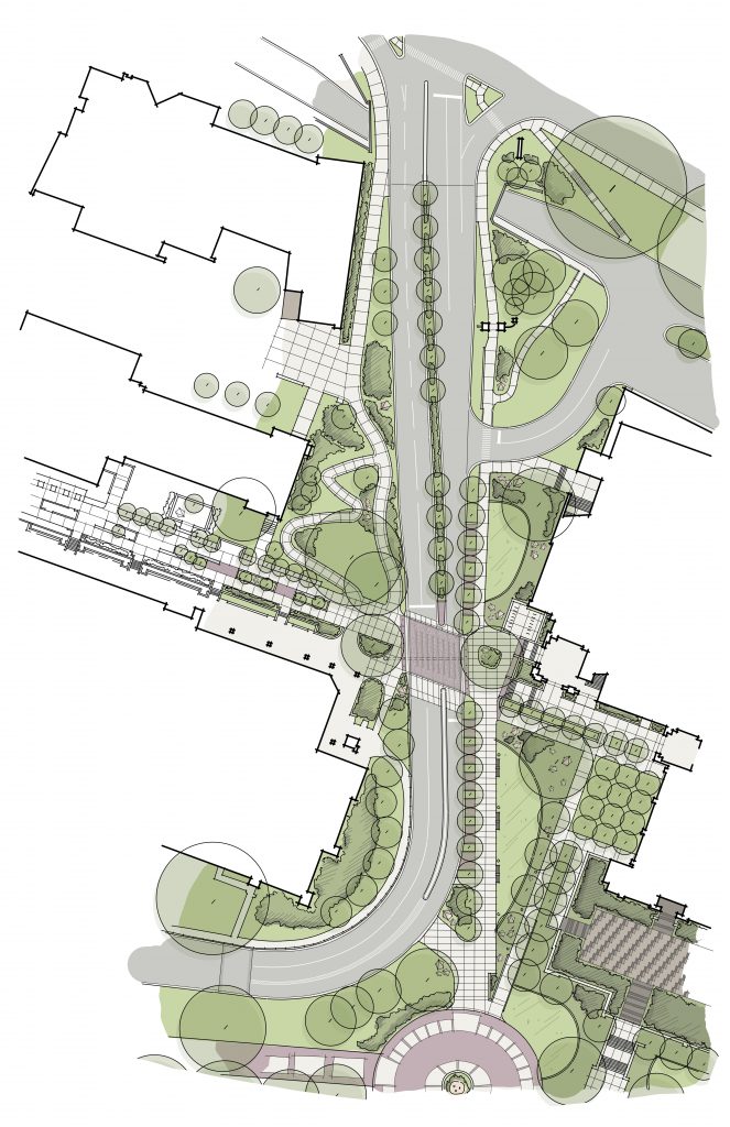 Illustration of proposed pedestrian safety improvements